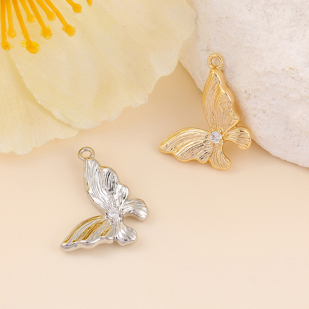 20*15mm 14k Gold Plated Copper Exquisite Butterfly Charm Pendant