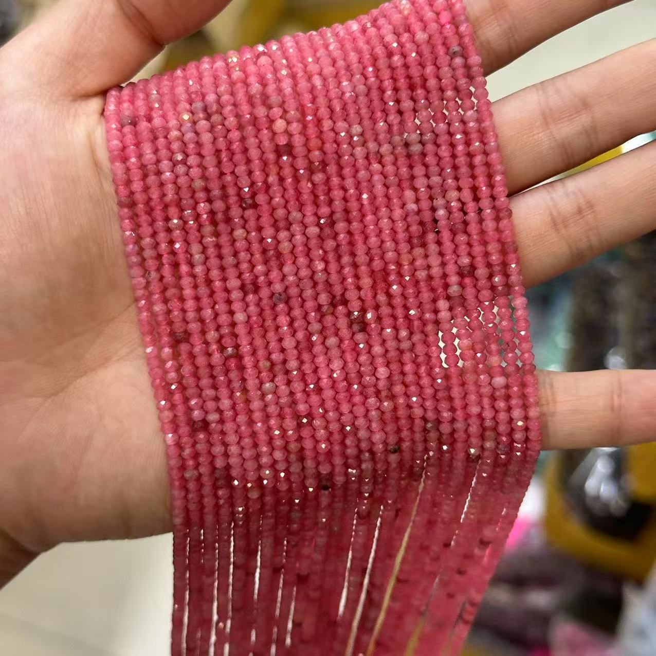 2*3mm 3*4mm Natural Gemstone Faceted Wheel Beads Strand for Jewelry DI