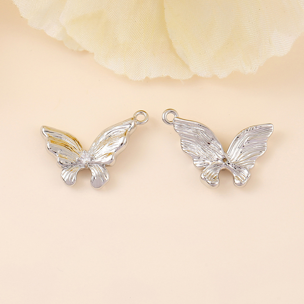 20*15mm 14k Gold Plated Copper Exquisite Butterfly Charm Pendant
