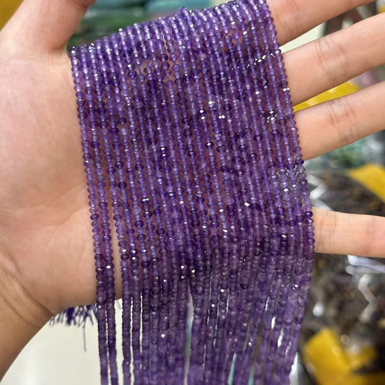 2*3mm 3*4mm Natural Gemstone Faceted Wheel Beads Strand for Jewelry DIY