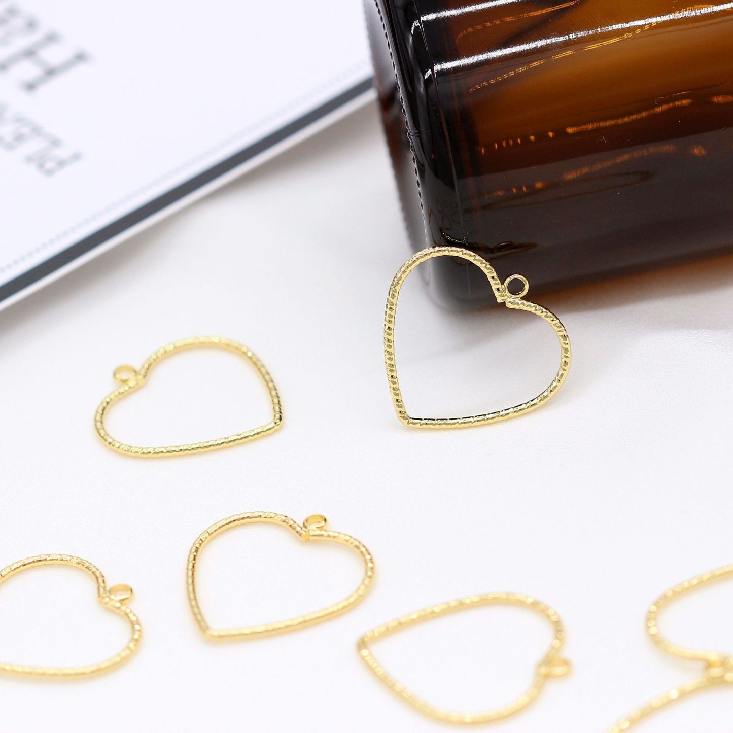 14k Gold Plated Brass Geometric Frame for Jewelry DIY 1 Piece