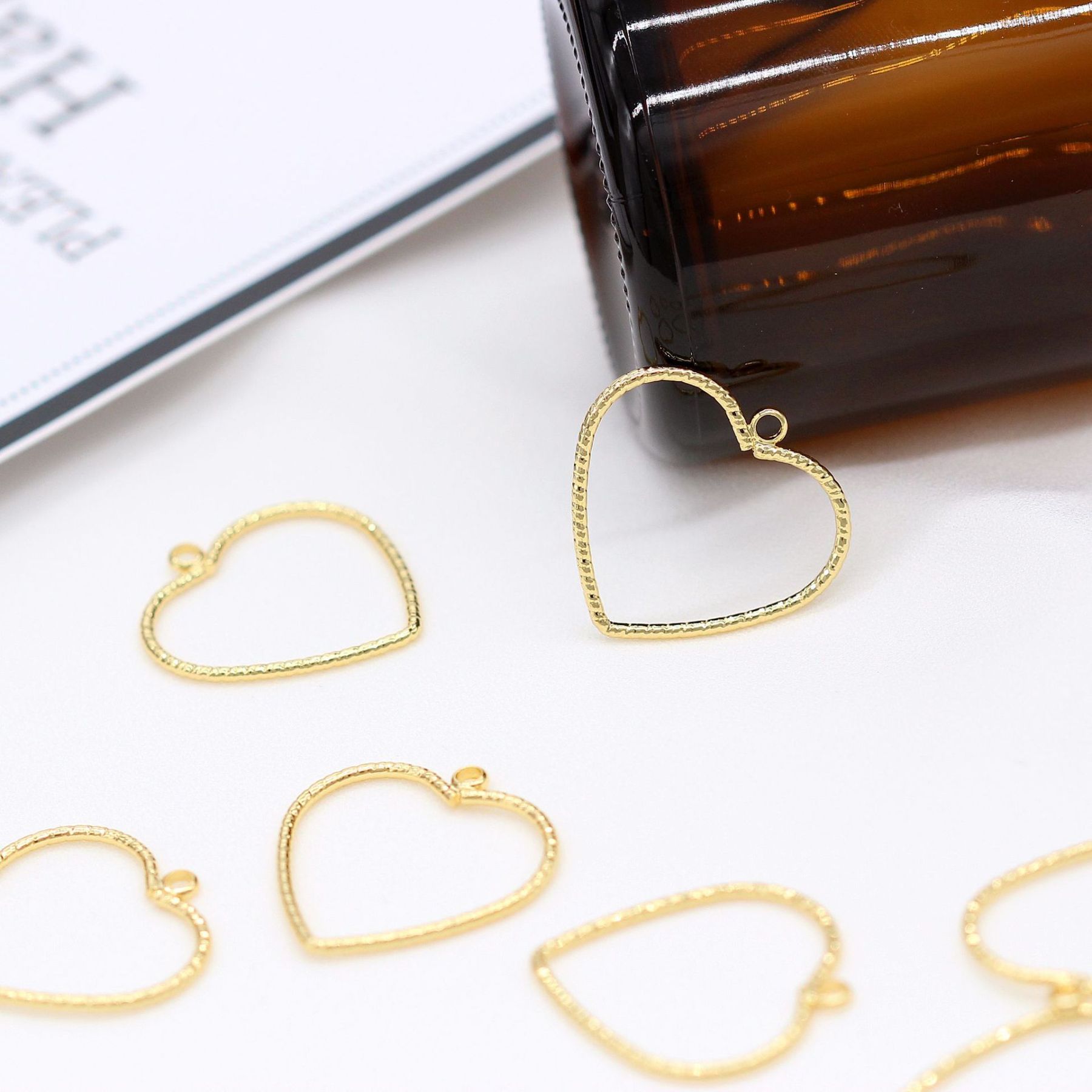 14k Gold Plated Brass Geometric Frame for Jewelry DIY 1 Piece