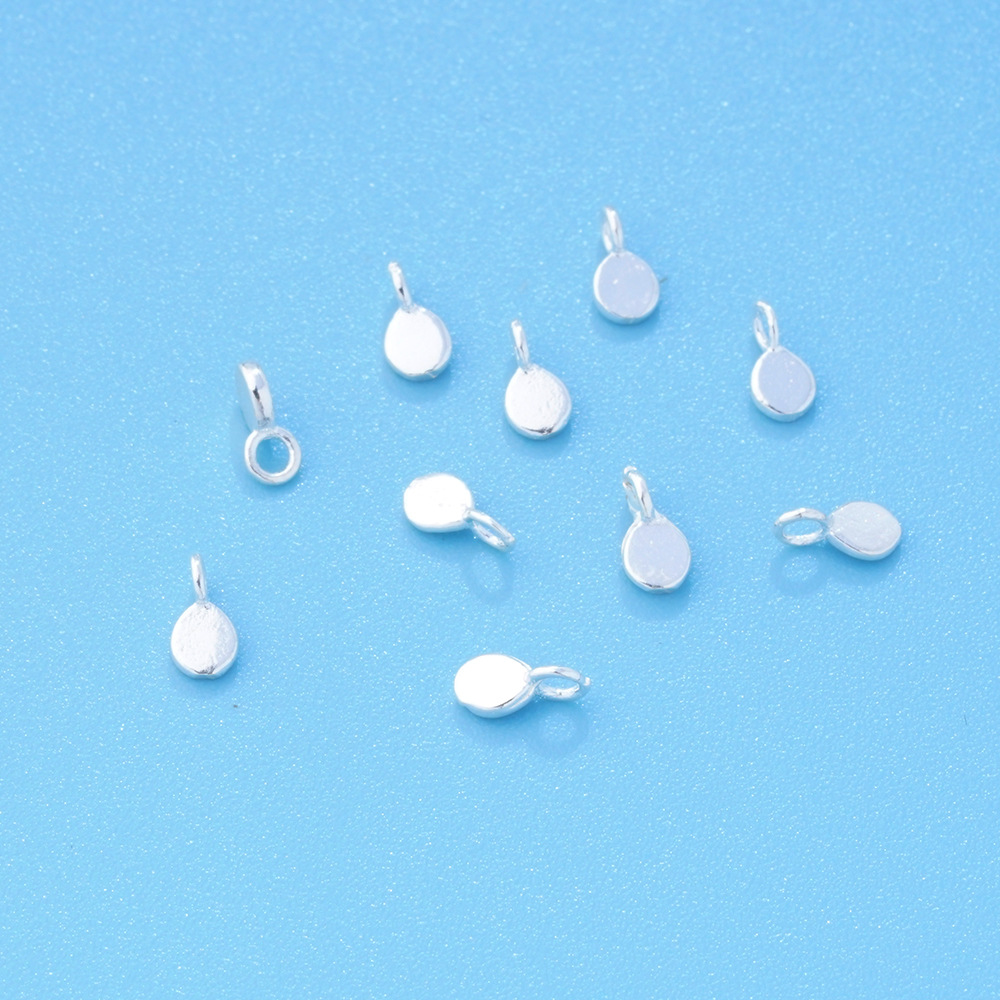 925 sterling silver Tiny teardrop plate pendant jewelry charms 10pcs