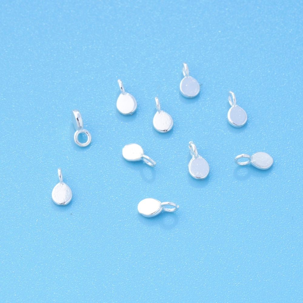 925 sterling silver Tiny teardrop plate pendant jewelry charms 10pcs