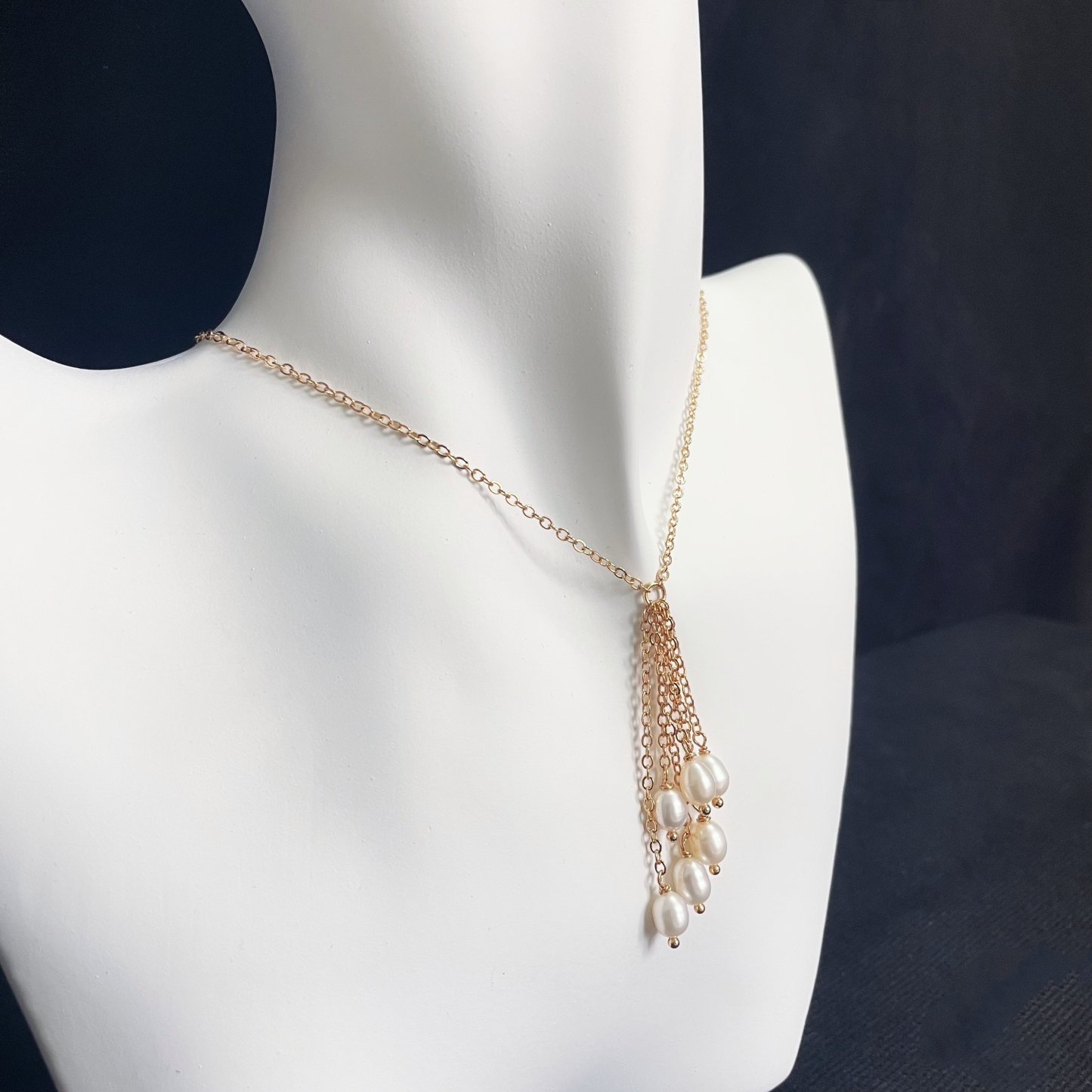 Pearl Necklace Handcrafted Ears of Wheat Elegance