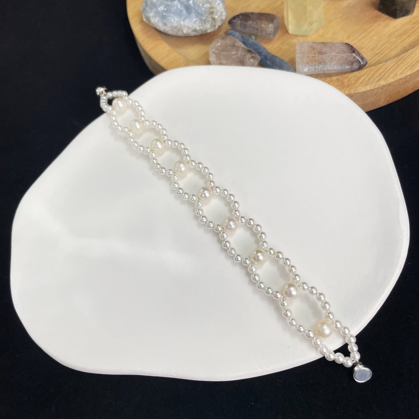 Elegant Woven Pearls Bracelet