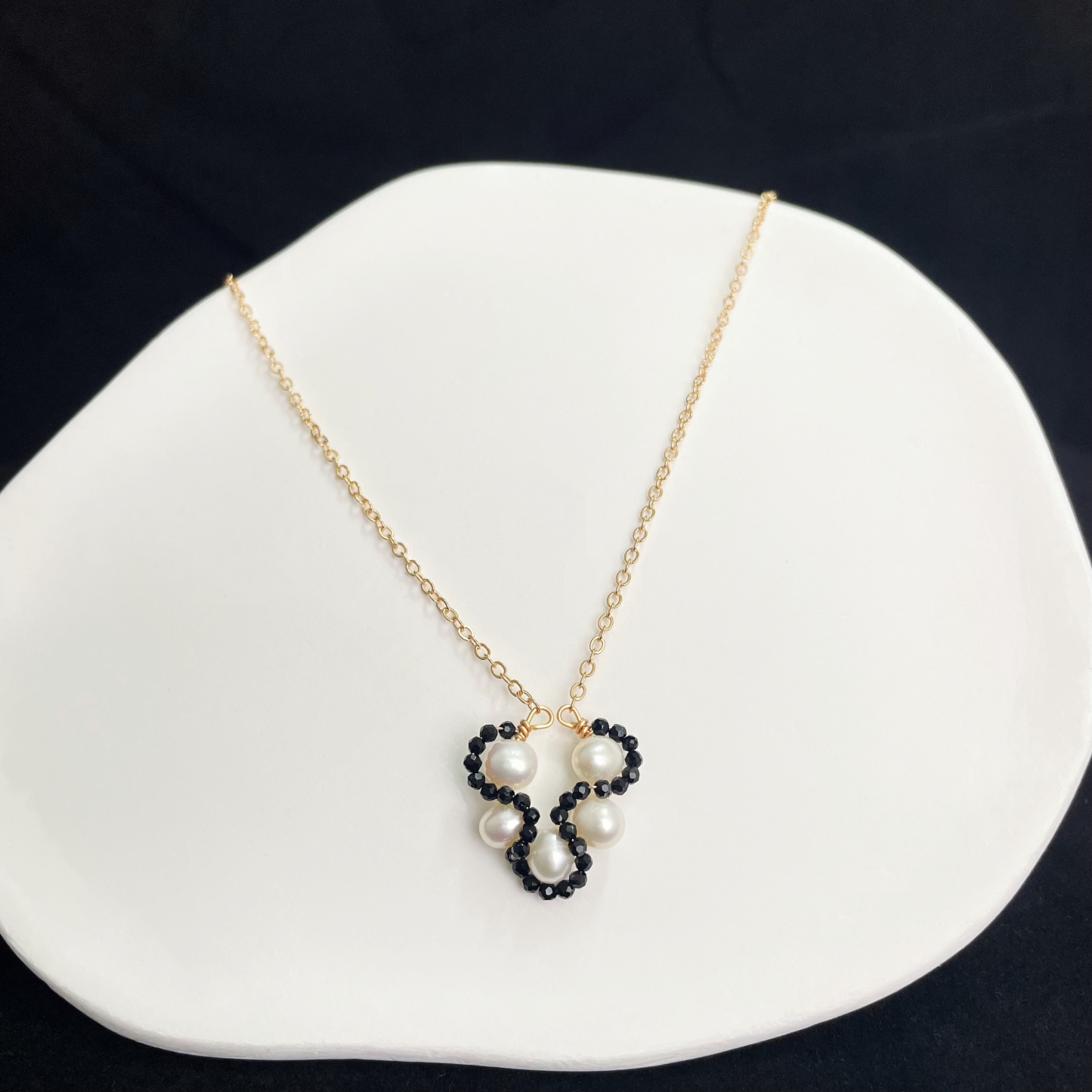 Unique Flower Pendant Necklace Midnight Bloom