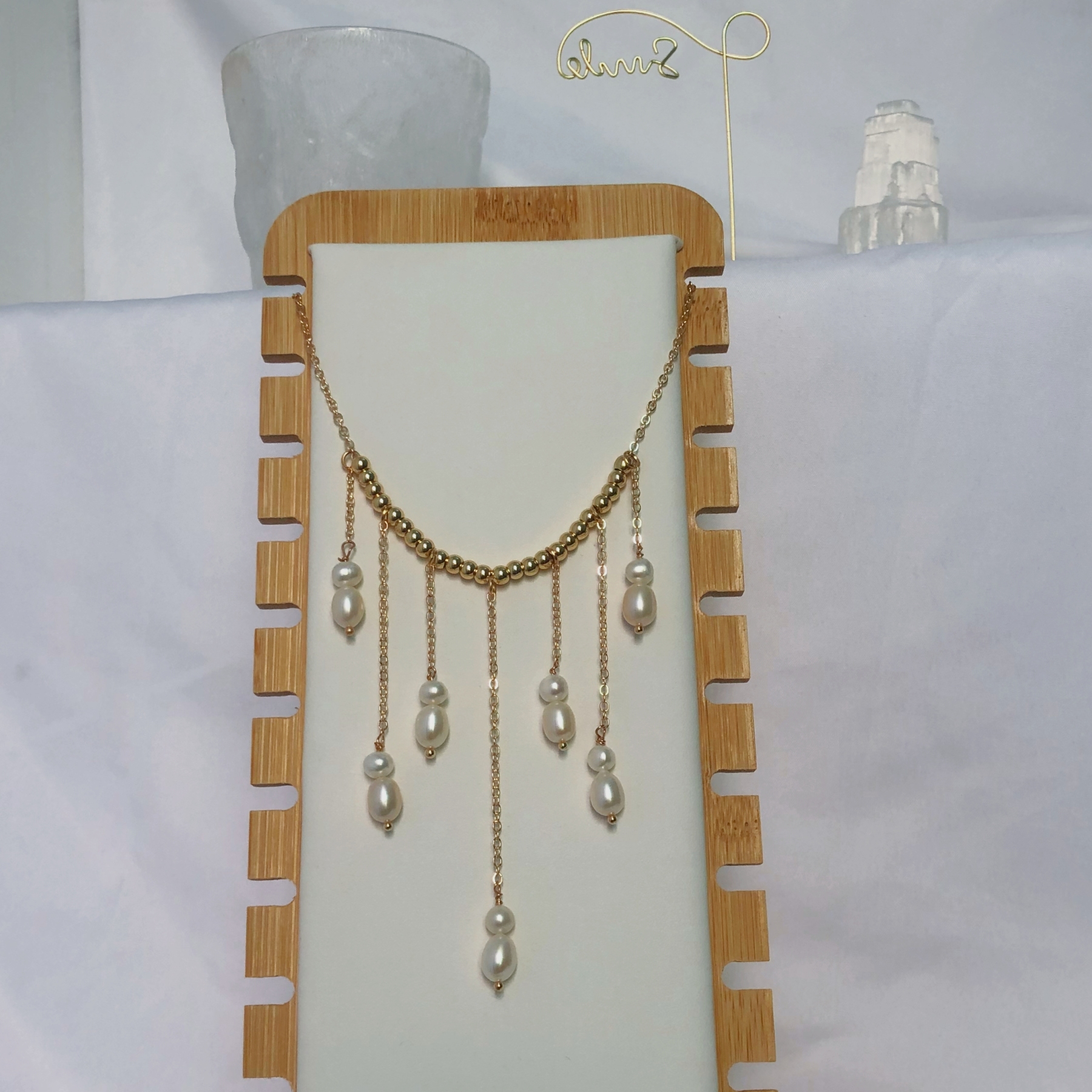 Pearl Drop Fringe Necklace