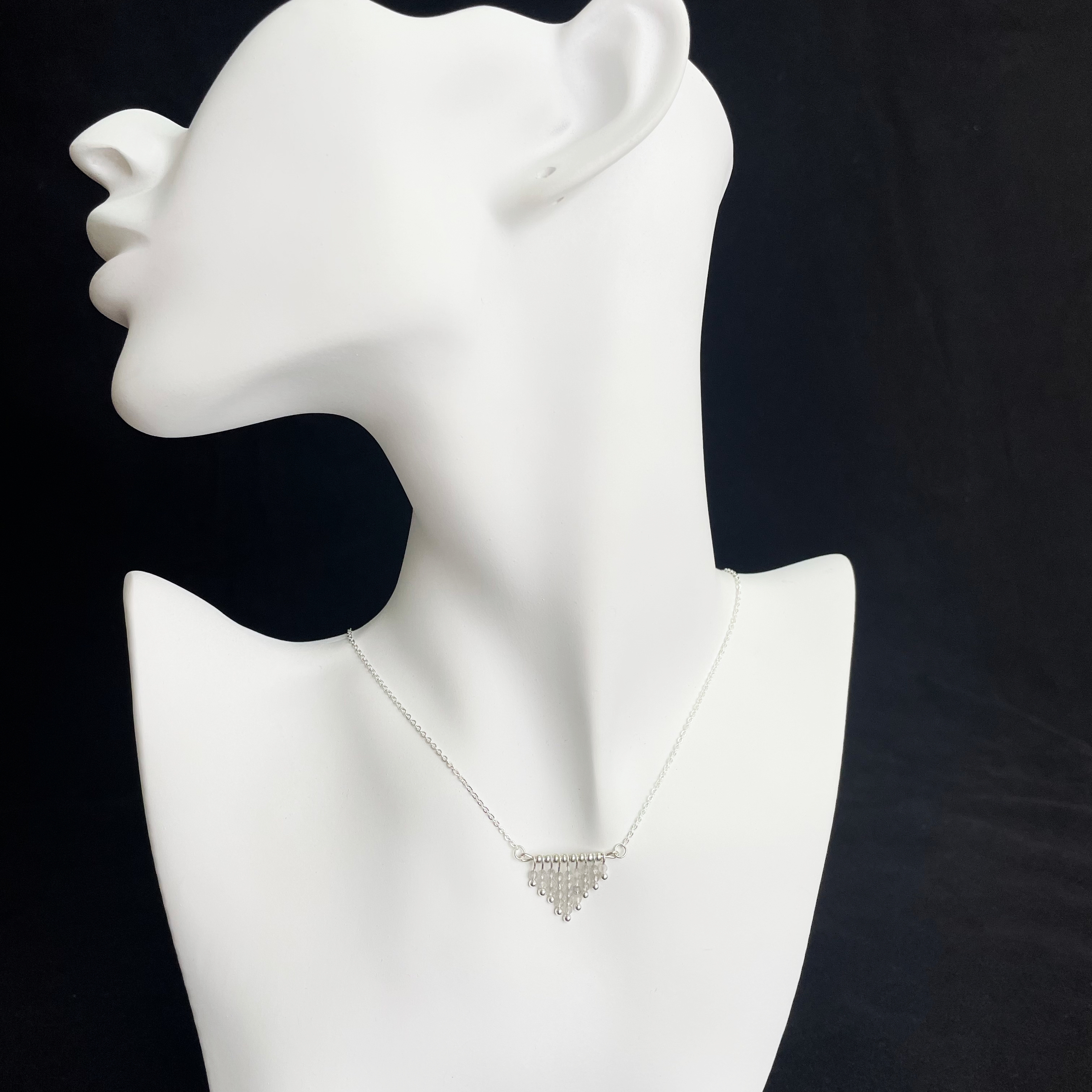 Labradorite Triangle Tassels Necklace