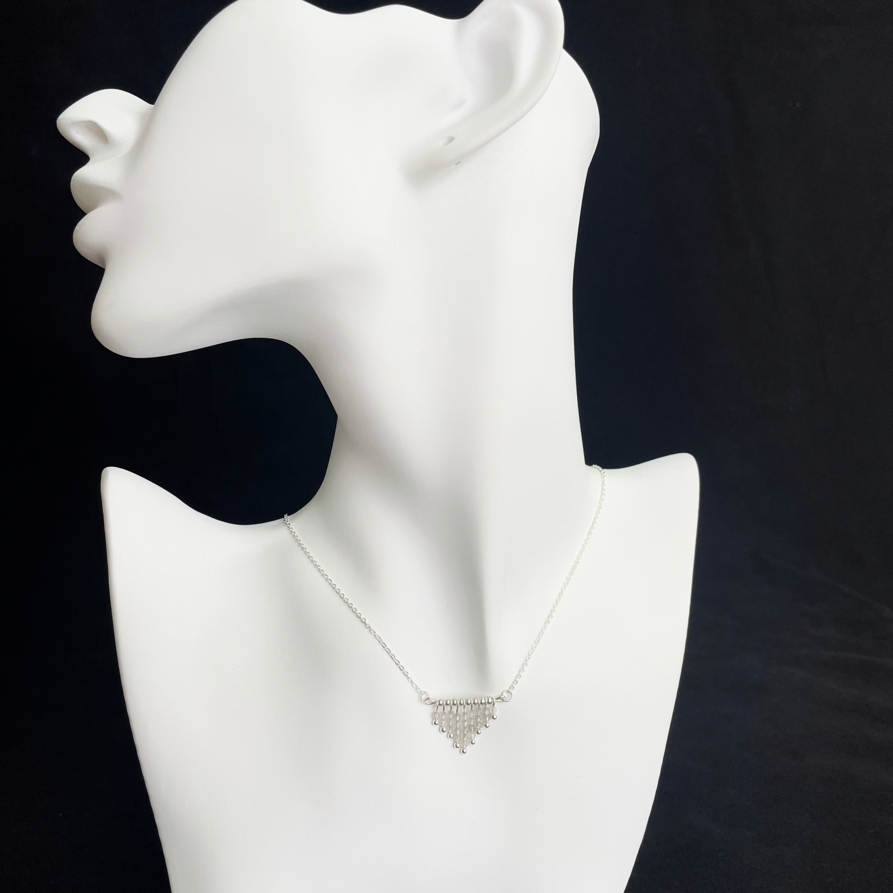 Labradorite Triangle Tassels Necklace