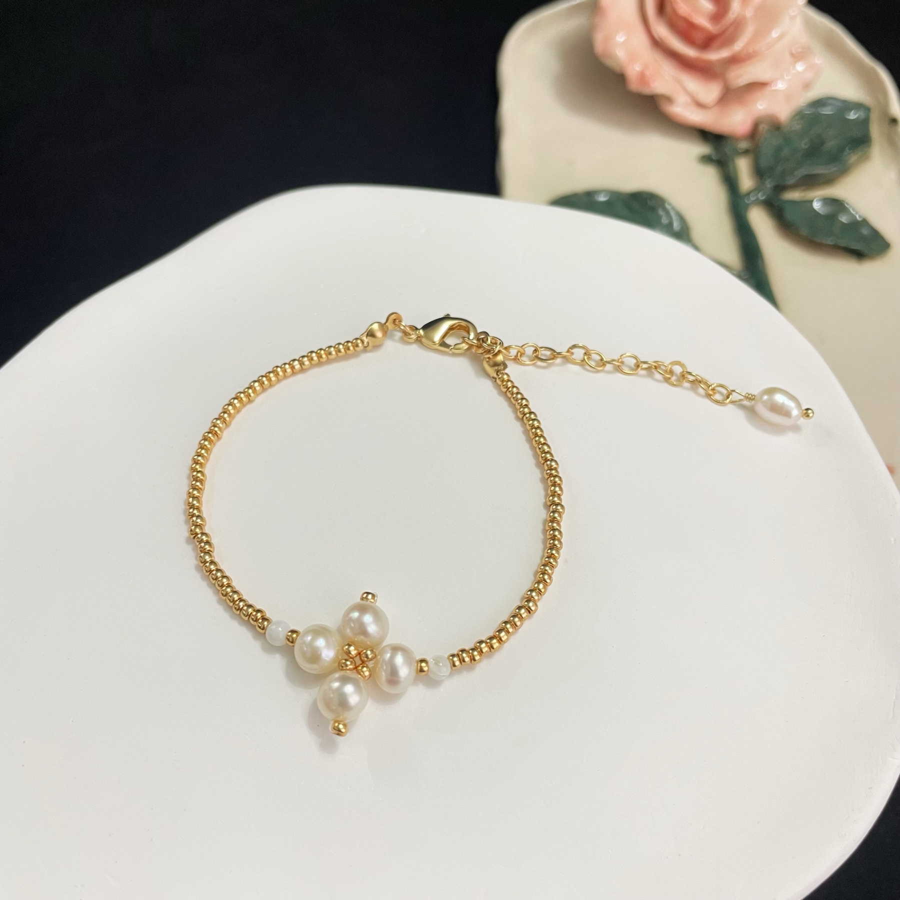 Freshwater Pearl Flower Blooming Elegance Bracelet