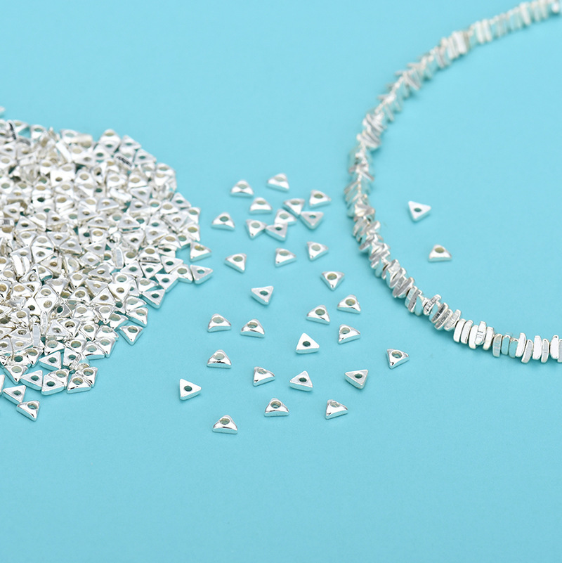 925 Sterling silver triangle spacer beads 1g