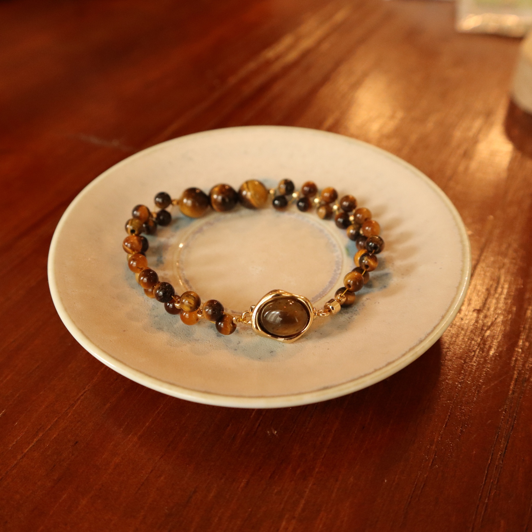 Tiger’s Eye Woven Dual-Line Bracelet