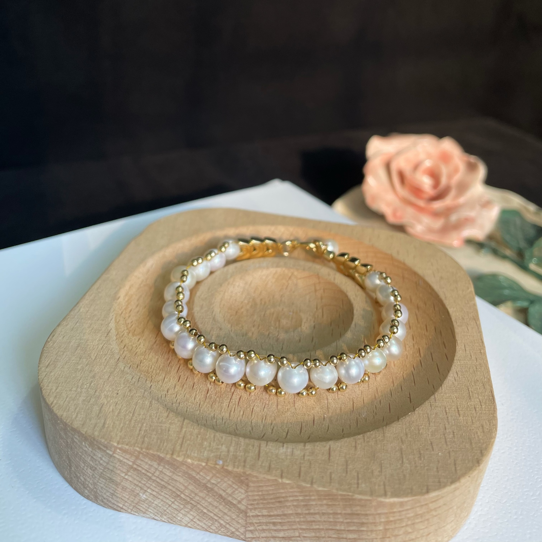 Ears of Wheat Woven Pearl Bracelet