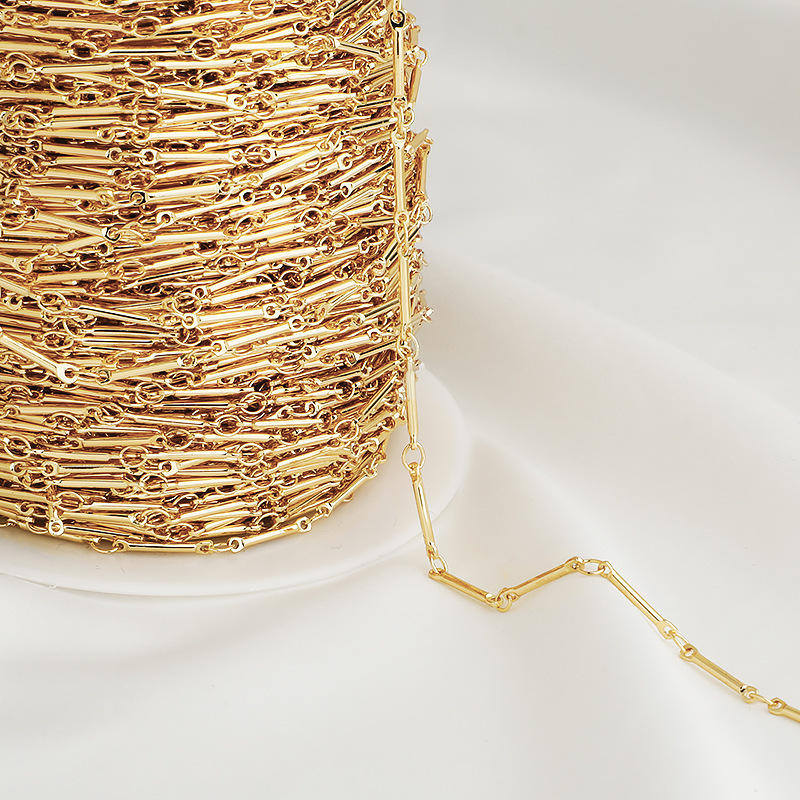 14k Gold Plated Copper Bamboo Branch Chain 1M