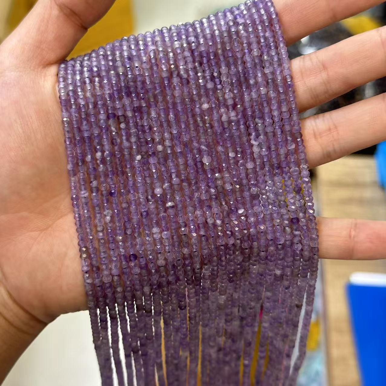 2*3mm 3*4mm Natural Gemstone Faceted Wheel Beads Strand for Jewelry DIY