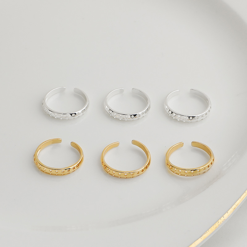Gold Plated Double Line Holes Open Ring Accessory for Ring DIY
