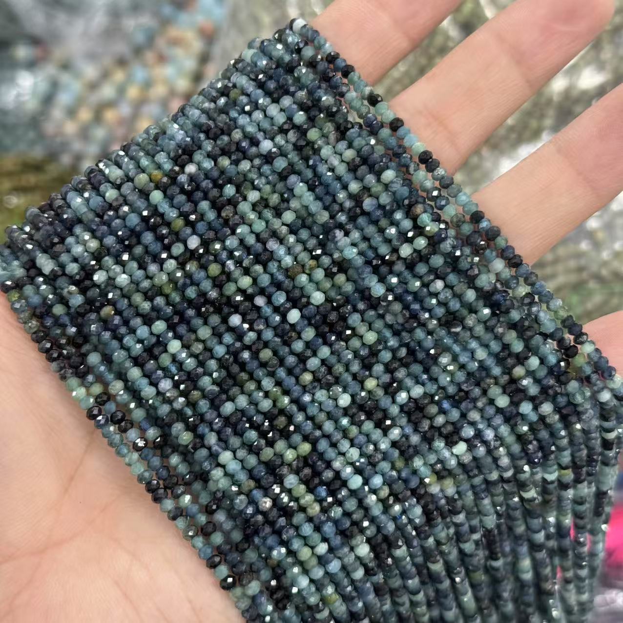 2*3mm 3*4mm Natural Gemstone Faceted Wheel Beads Strand for Jewelry DIY