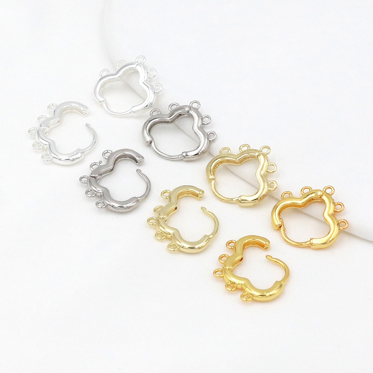 Multiple Shape Earrings Clasp with Five Hanging Rings Accessory for Ea