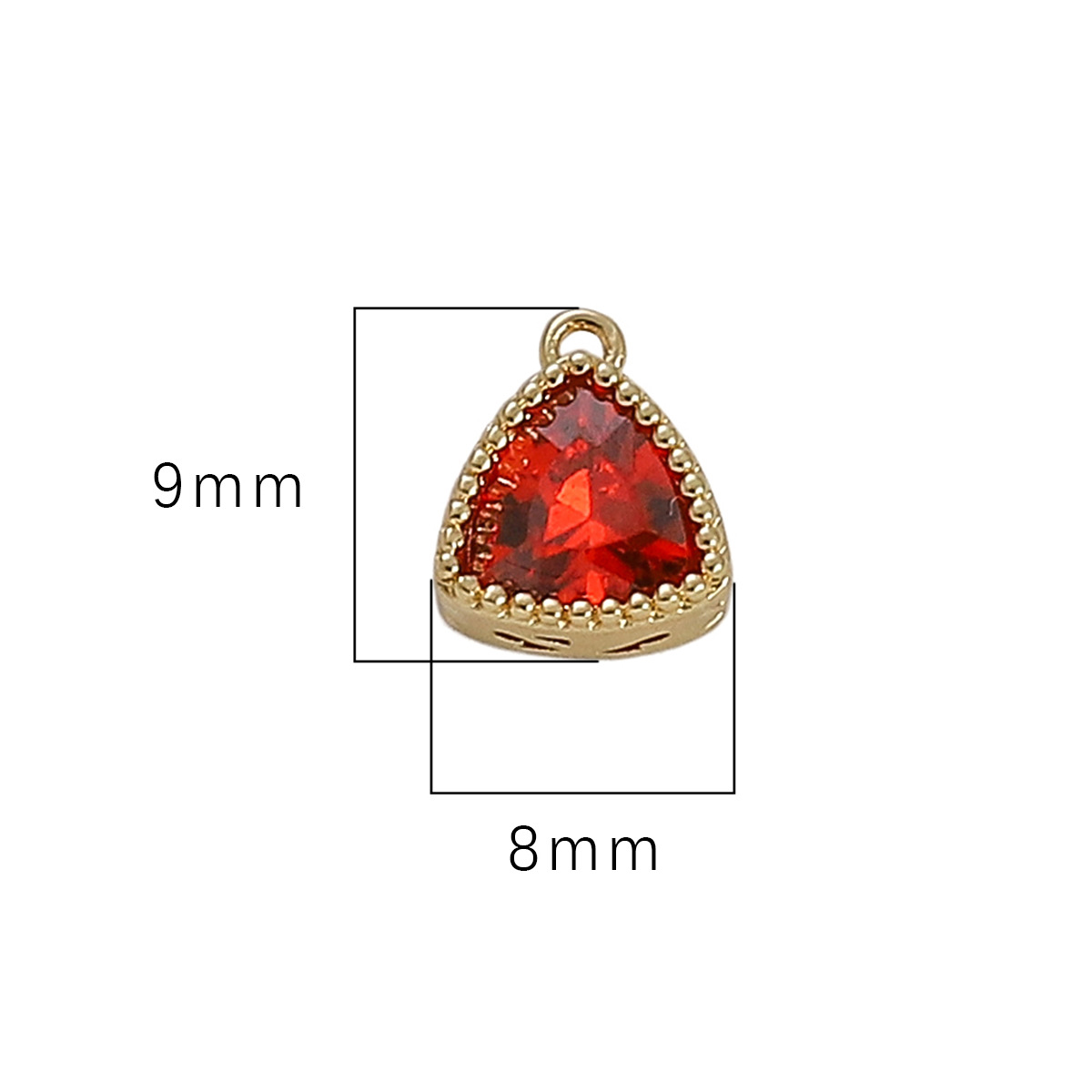 Colored Zircon Triangular Charm Pendant