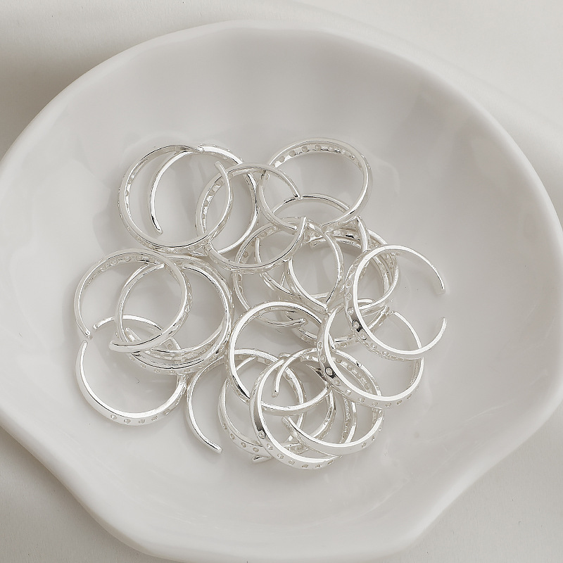 Gold Plated Double Line Holes Open Ring Accessory for Ring DIY