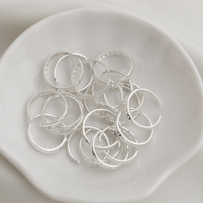 Gold Plated Double Line Holes Open Ring Accessory for Ring DIY