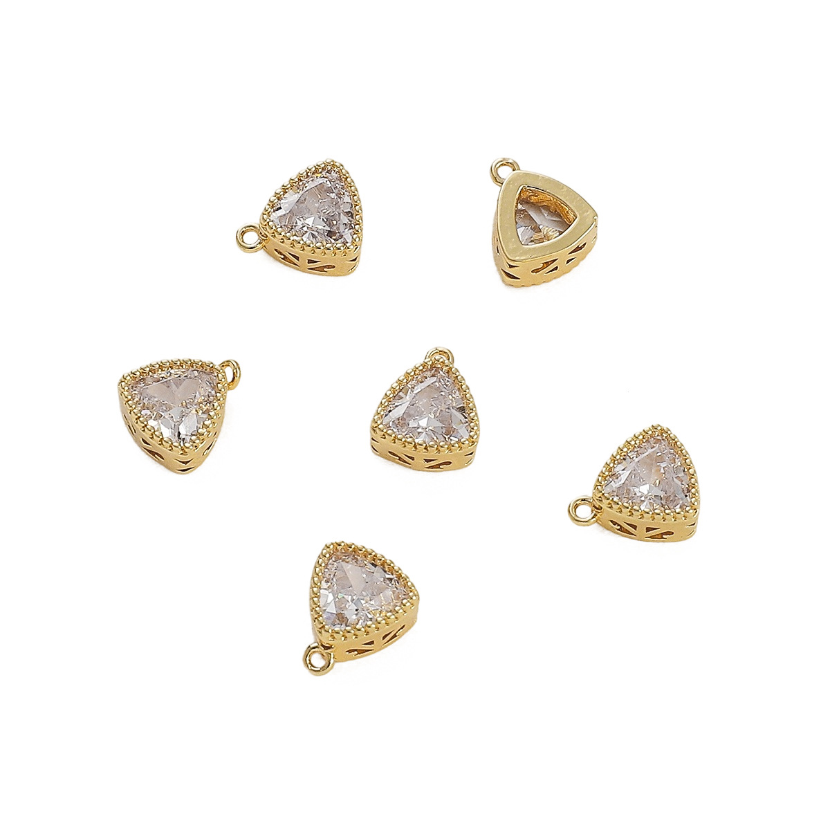 Colored Zircon Triangular Charm Pendant