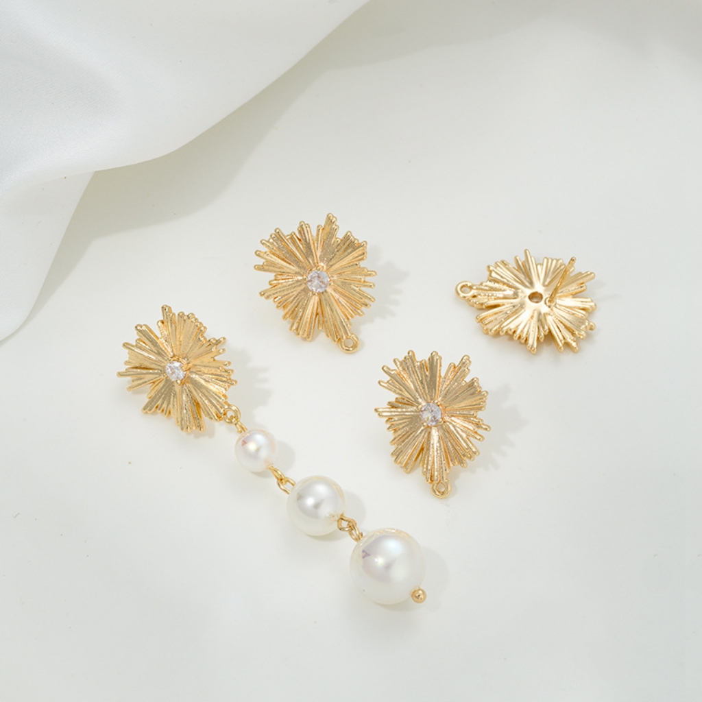 Ornamented Earrings Posts Accessory for Earrings Making-likayjewel