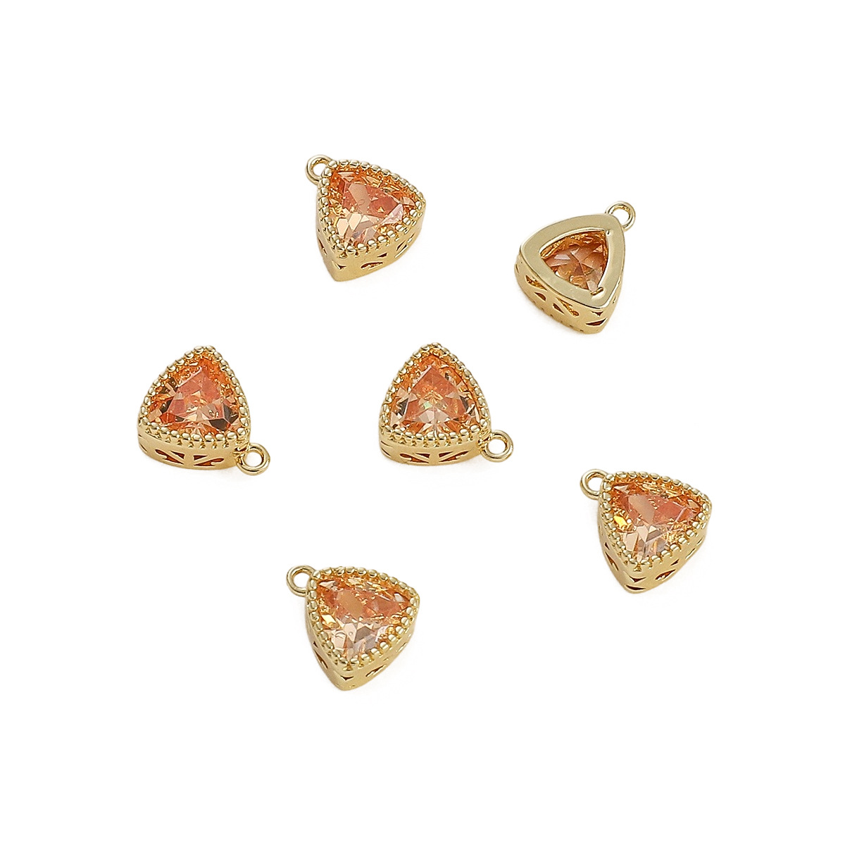 Colored Zircon Triangular Charm Pendant