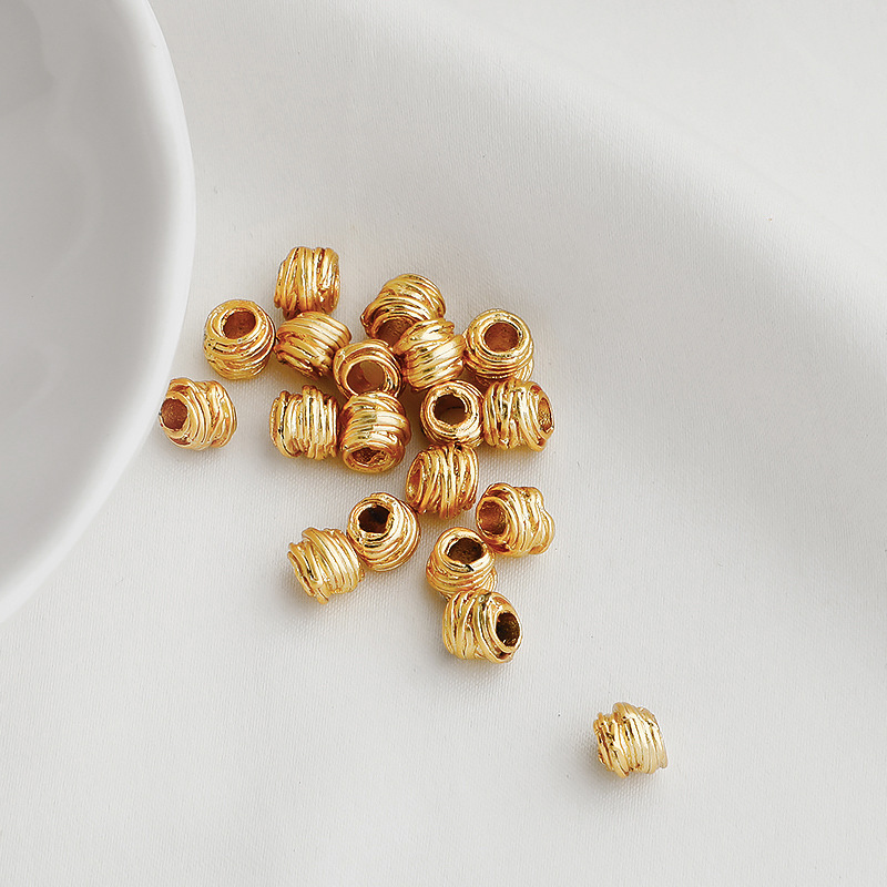 Gold Plated Brass Smooth Wheel Spacer Beads