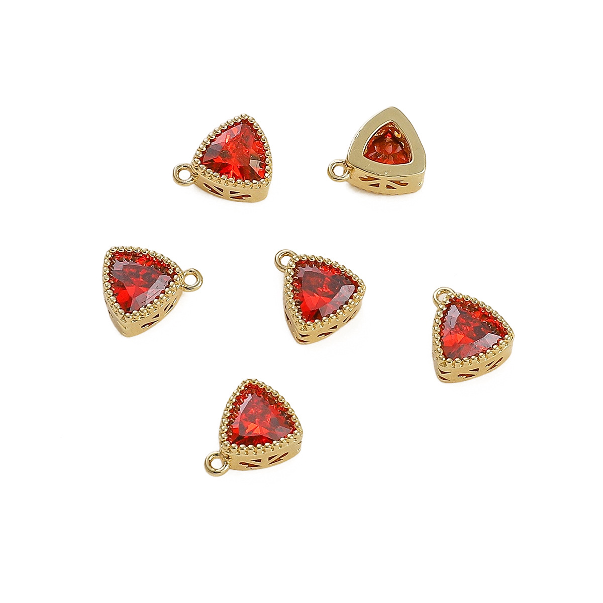 Colored Zircon Triangular Charm Pendant