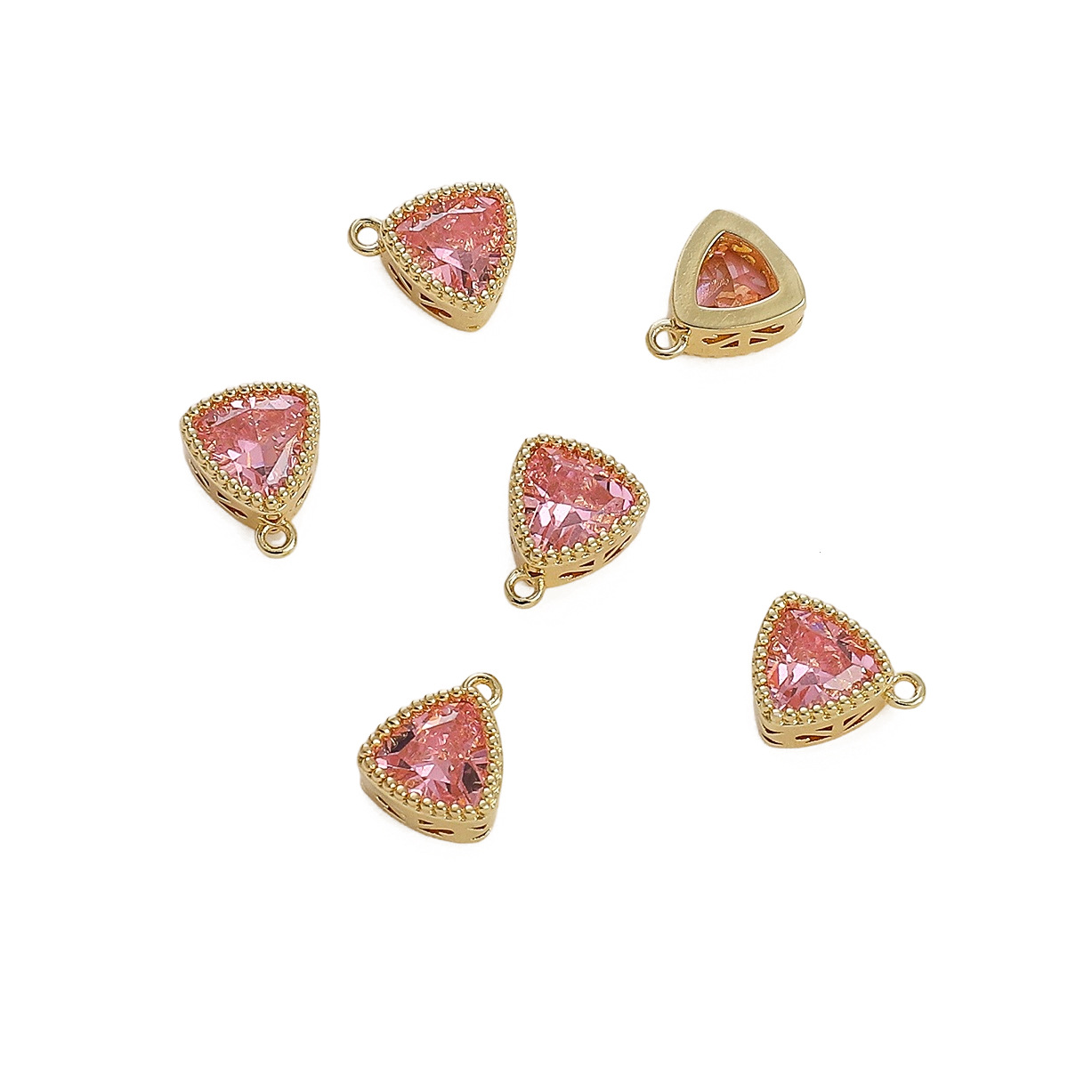 Colored Zircon Triangular Charm Pendant