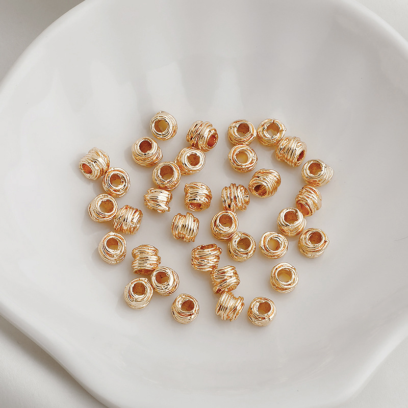 Gold Plated Brass Smooth Wheel Spacer Beads