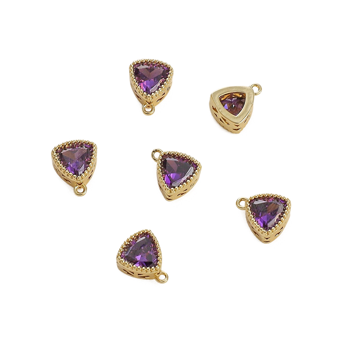 Colored Zircon Triangular Charm Pendant