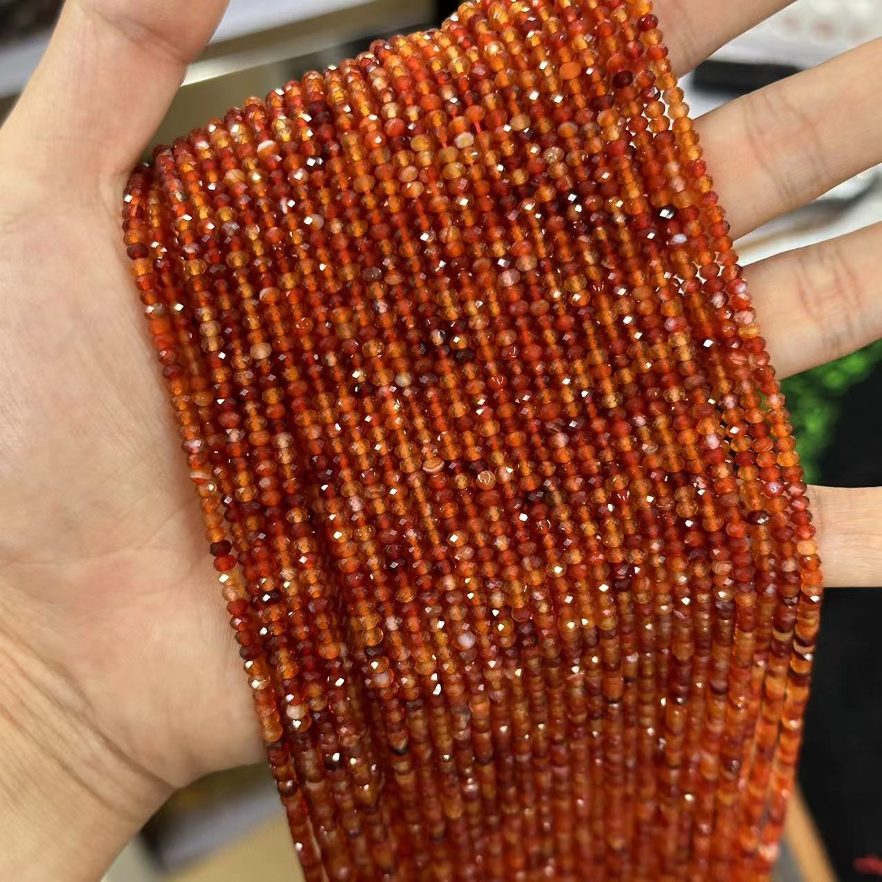 2*3mm 3*4mm Natural Gemstone Faceted Wheel Beads Strand for Jewelry DI