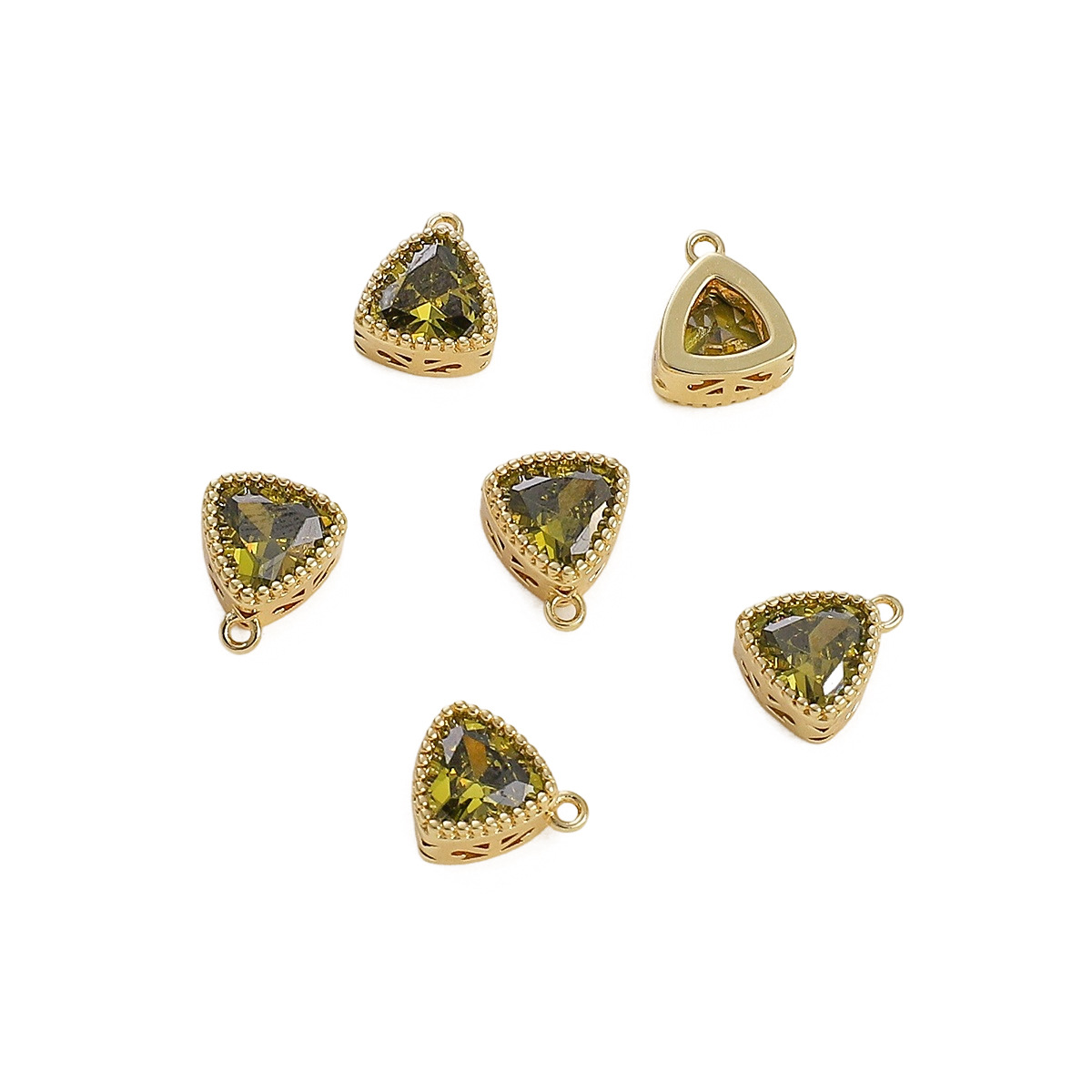 Colored Zircon Triangular Charm Pendant