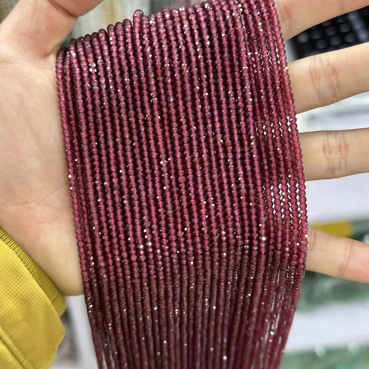 2*3mm 3*4mm Natural Gemstone Faceted Wheel Beads Strand for Jewelry DIY