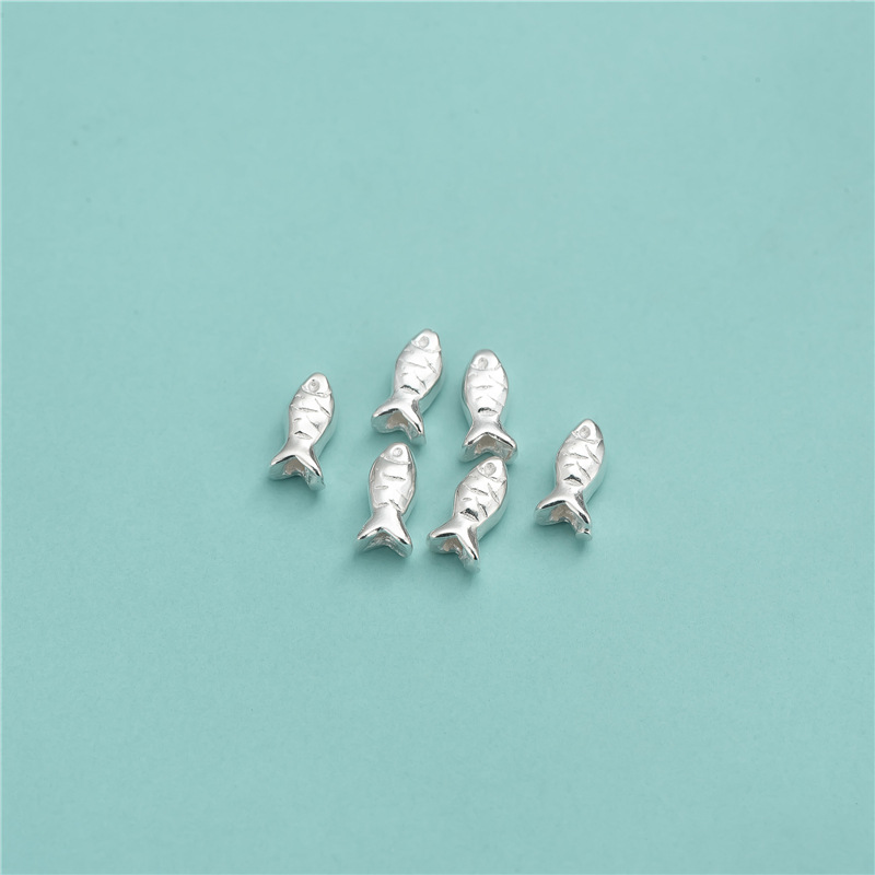 6.2mm 925 Sterling Silver Dainty Little Fish Spacer Bead