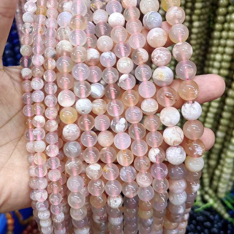 Natural Gemstone 4-12mm Round Beads Strand