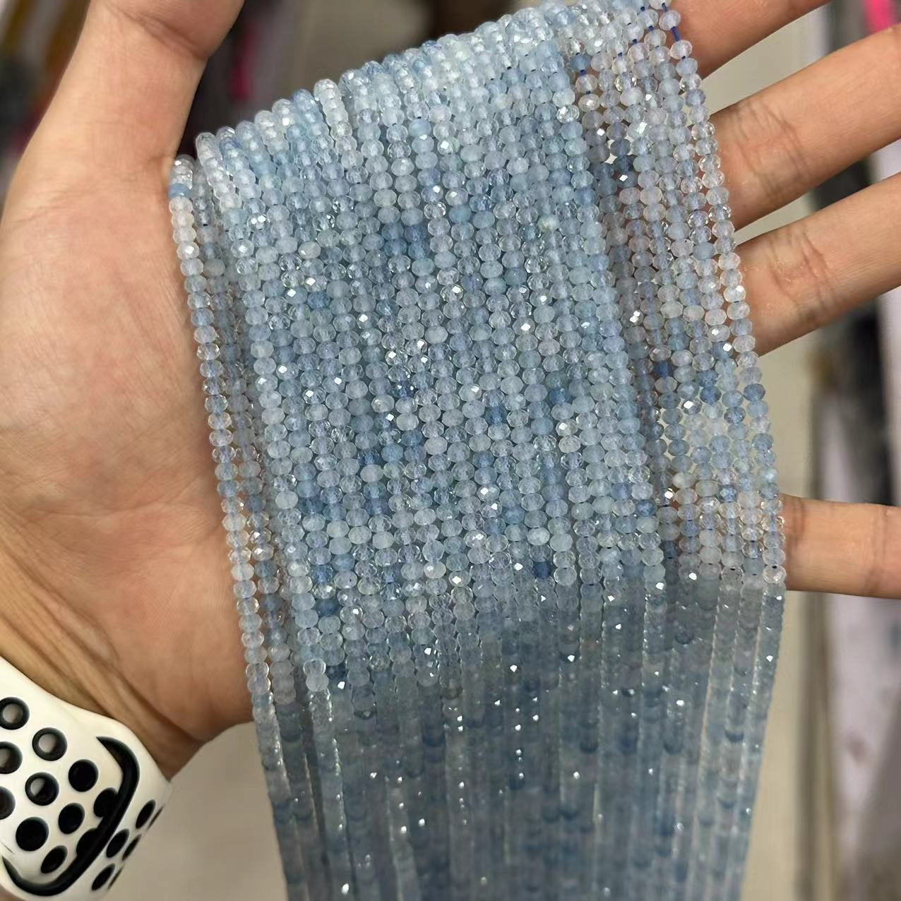 2*3mm 3*4mm Natural Gemstone Faceted Wheel Beads Strand for Jewelry DI