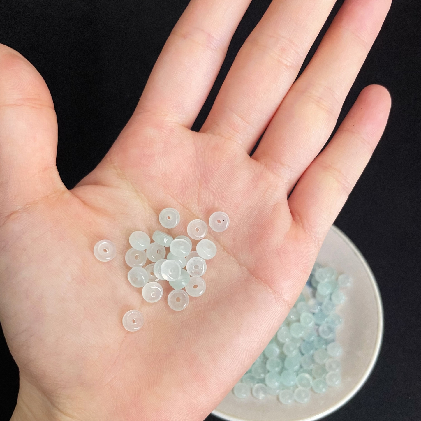 6mm Ice Jadeite Wheel Beads 10pcs