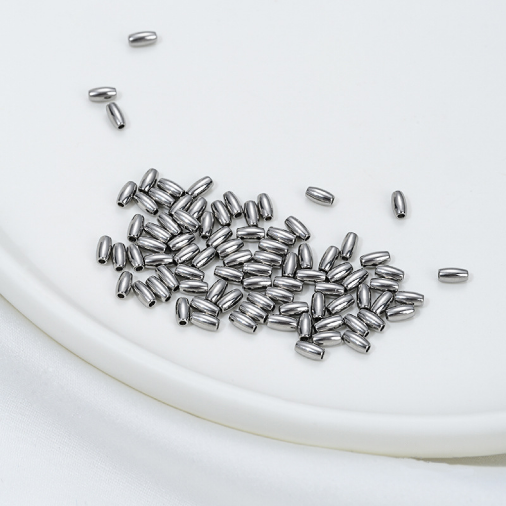 Stainless Titanium Steel Rice Shaped Beads for Jewelry DIY 10pcs