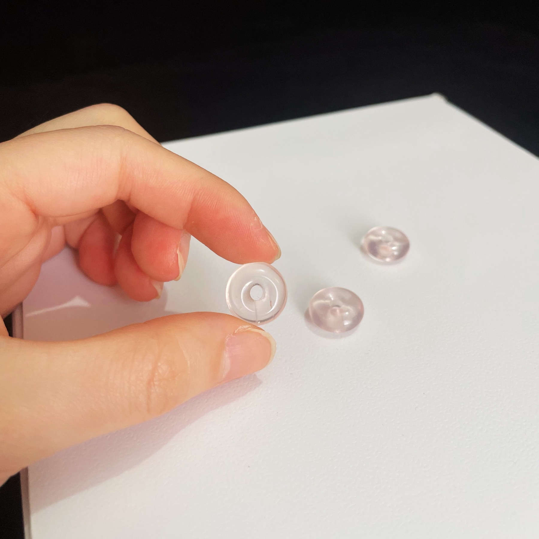 13.6mm Mozambique Rose Quartz Doughnut Charm for Jewelry DIY