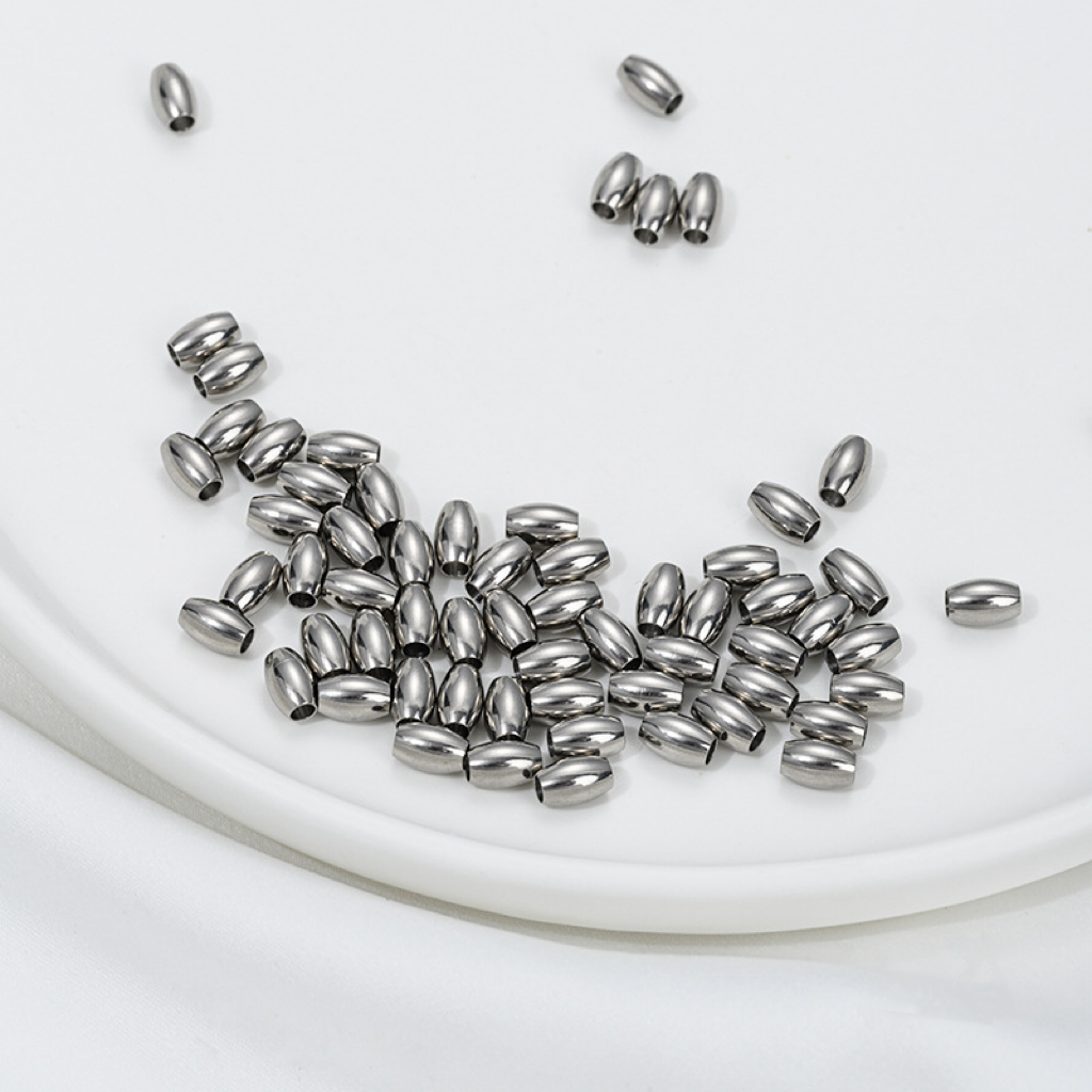 Stainless Titanium Steel Rice Shaped Beads for Jewelry DIY 10pcs