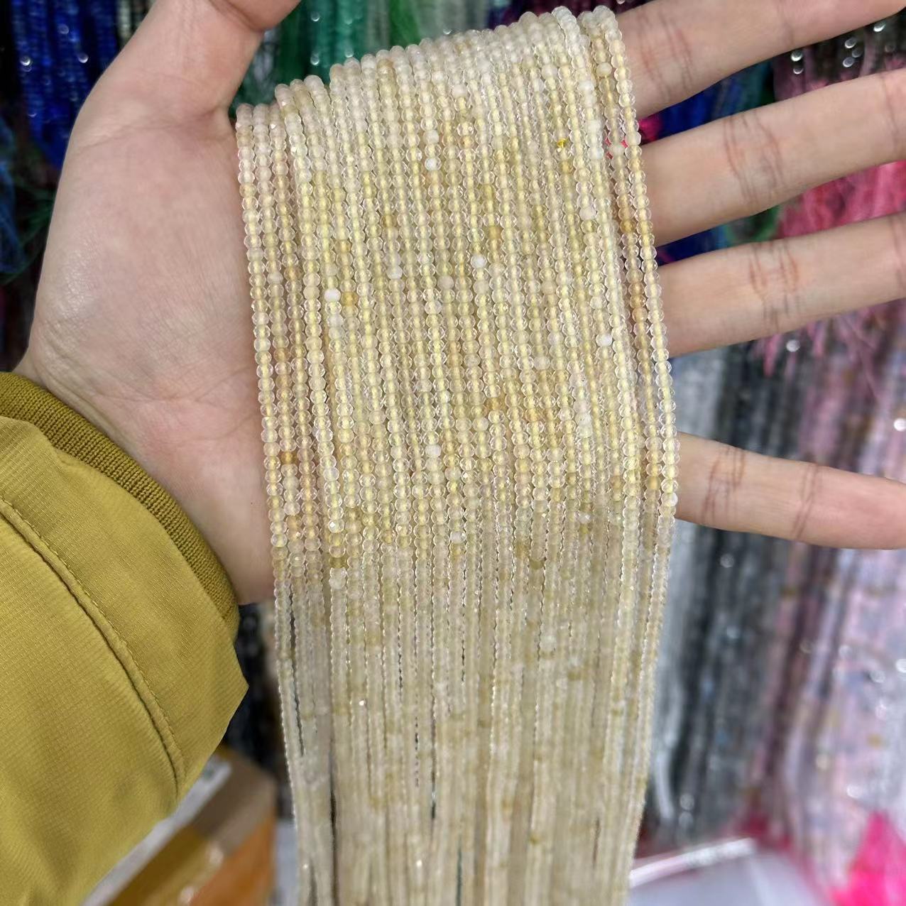 2*3mm 3*4mm Natural Gemstone Faceted Wheel Beads Strand for Jewelry DIY