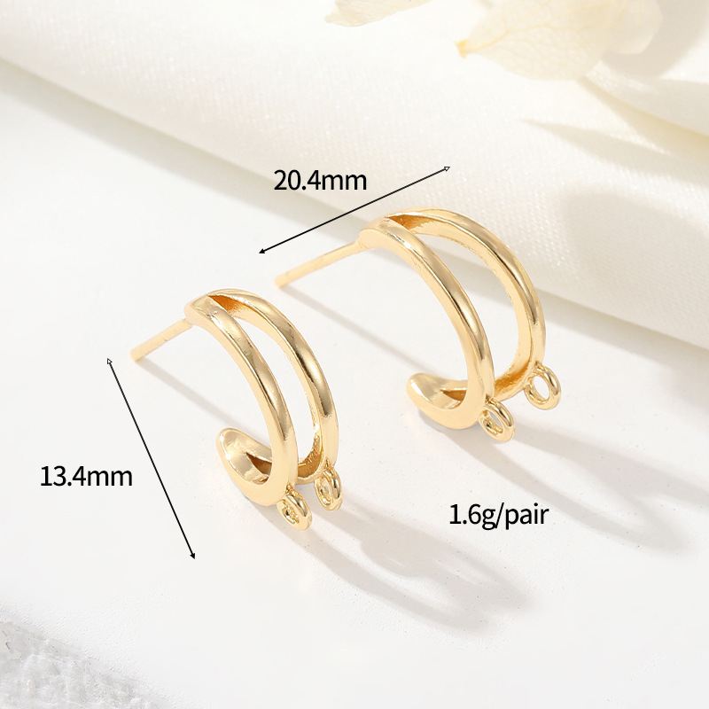 Ornamented Earrings Posts Accessory for Earrings Making
