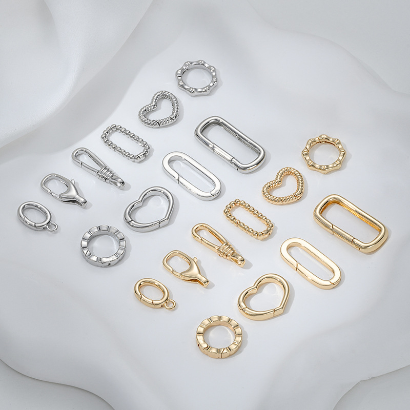 Gold Plated Multiple Shape Spring Buckle Lobster Buckle for Jewelry DIY