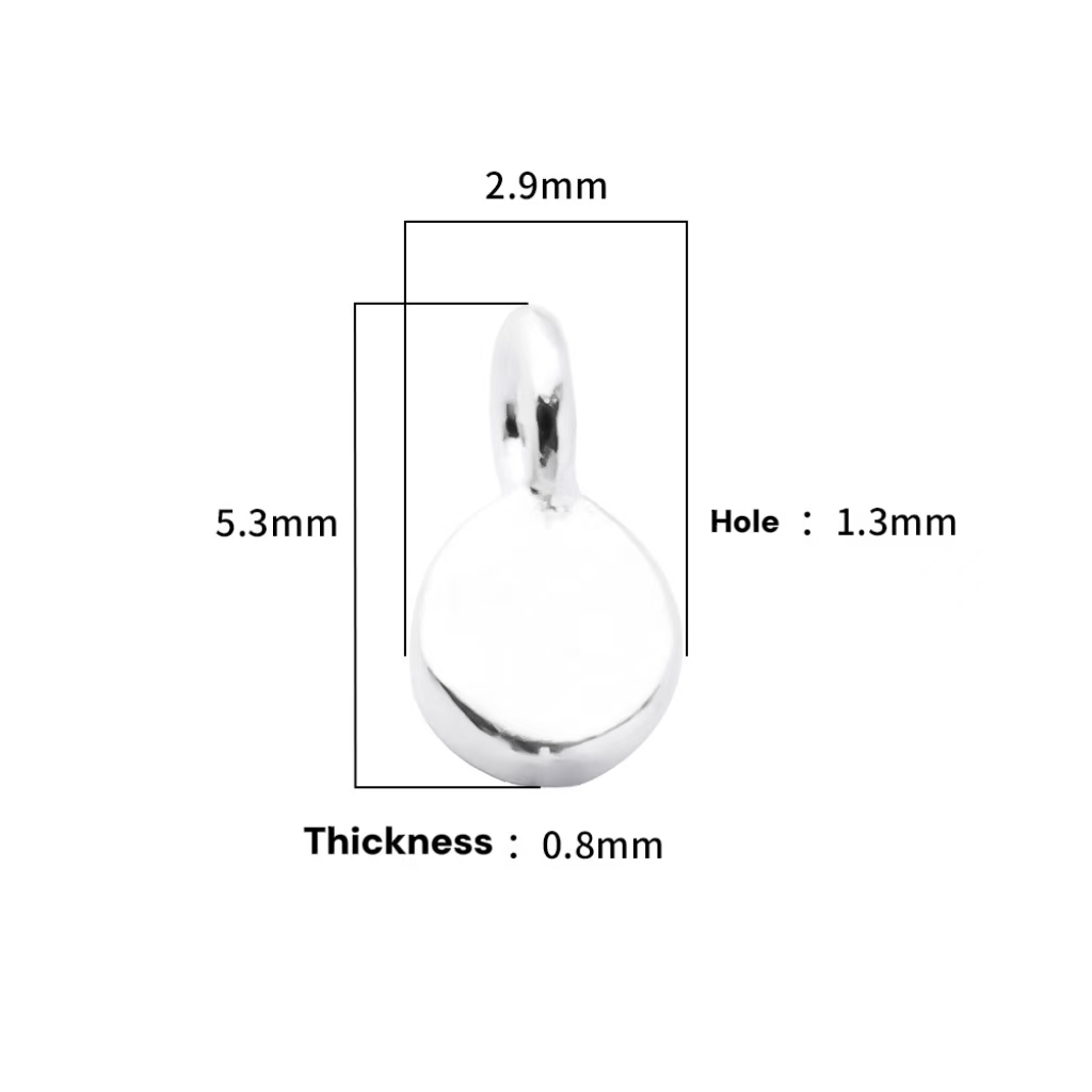 925 sterling silver Tiny teardrop plate pendant jewelry charms 10pcs