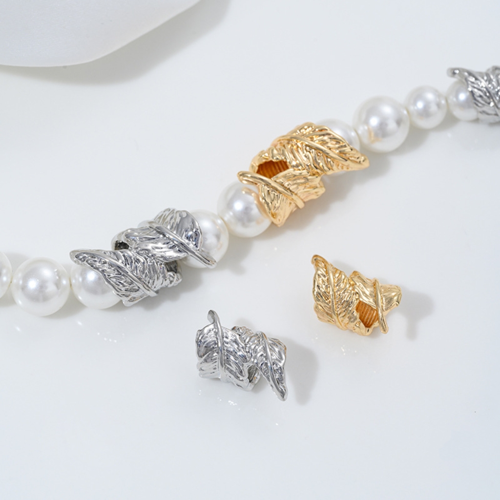 Gold Plated Decorative Tubular Spacer Bead for Jewelry Making Multiple Style