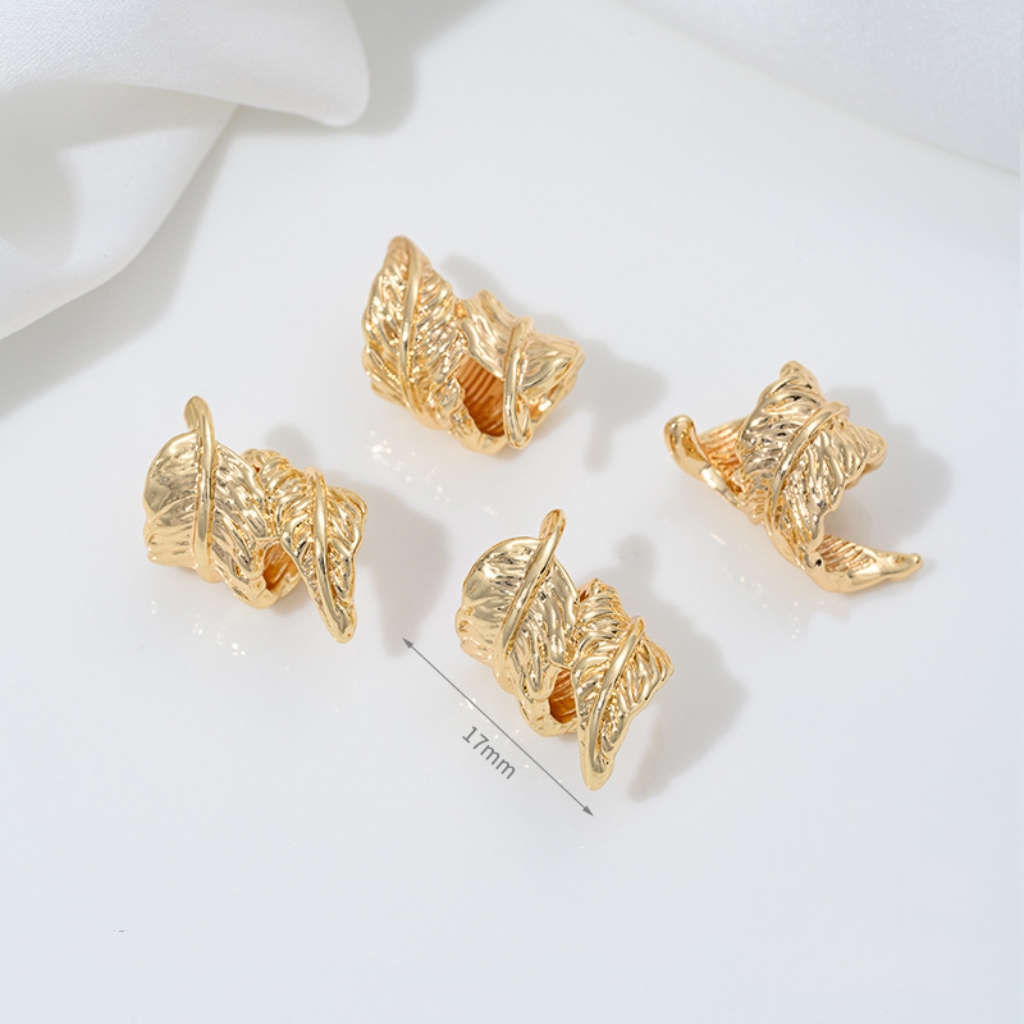 Gold Plated Decorative Tubular Spacer Bead for Jewelry Making Multiple Style